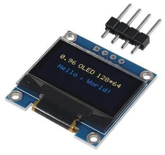 Alt view image 6 of 7 - anicorn 10 PCS 0.96 inch 12864 128X64 OLED LCD Display Board Module I2C IIC SSD1306 Driver 4 Pins Compatibile with Raspberry Pi (Blue and Yellow)
