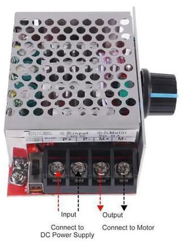 Alt view image 2 of 7 - anicorn 2 Pack 7-70V 30A PWM DC Motor Speed Controller with 30Amp Fuse and Adjustable Speed Control Knob