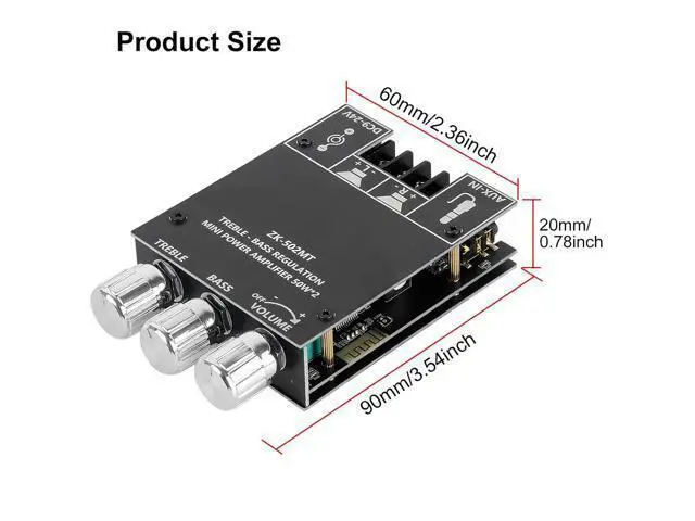 Alt view image 2 of 7 - anicorn 2PCS ZK-502MT Bluetooth Amplifier Board,Bluetooth 5.0 Subwoofer 2.0 Channel High Power Audio Digital HiFi Stereo Amplifier Board 2X50W Bass AMP
