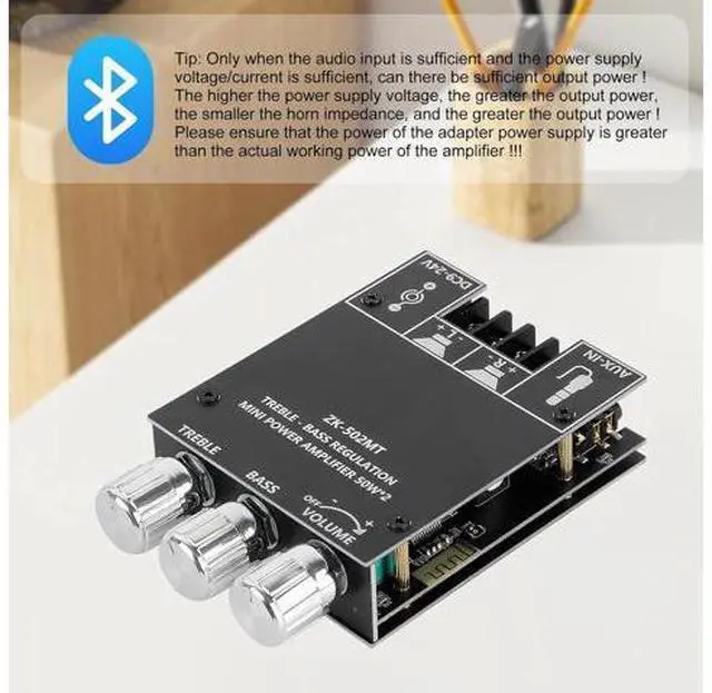 Alt view image 7 of 7 - anicorn 2PCS ZK-502MT Bluetooth Amplifier Board,Bluetooth 5.0 Subwoofer 2.0 Channel High Power Audio Digital HiFi Stereo Amplifier Board 2X50W Bass AMP