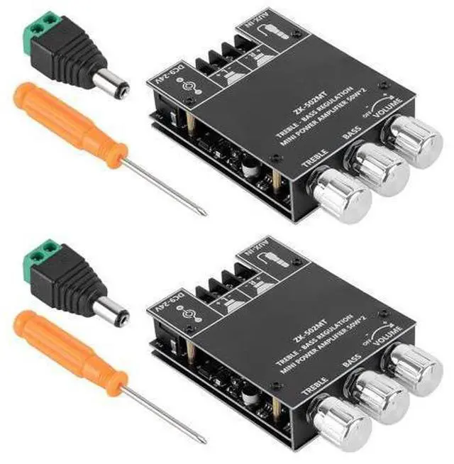 Main image of anicorn 2PCS ZK-502MT Bluetooth Amplifier Board,Bluetooth 5.0 Subwoofer 2.0 Channel High Power Audio Digital HiFi Stereo Amplifier Board 2X50W Bass AMP