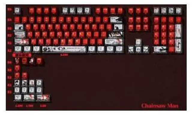 Main image of Electric saw pearl metallic paint keycap with matte finish, five-sided heat transfer night demon magnetic keycap 6075100wooting Electric Saw Man Double Etched Transparent Keycaps Complete Set