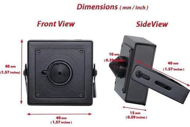 Alt view image 5 of 7 - Evertech 1080p HD 4in1 AHD TVI CVI, Analog Indoor Mini Hidden Camera with Wide Angle Pinhole Lens