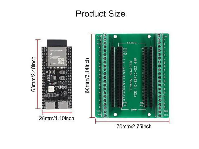 Alt view image 3 of 7 - anicorn 2Sets ESP32-S3-N8R2 ESP32-S3 44Pin Type-C Development Board Wi-Fi + BLE MCU Module Integrates Complete Wi-Fi and BLE Functions with Expansion Adapter Kit