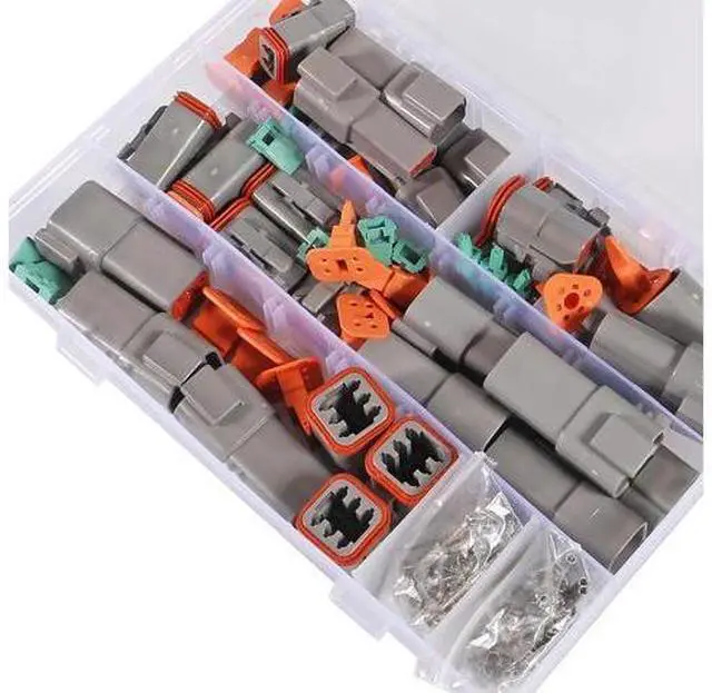 Alt view image 7 of 7 - anicorn 180PCS 15 Kits DT Deutsch Connector Kit 2 3 4 6 Pin Gray IP67 Waterproof Electrical Connectors Plug with 60Pairs Barrel Style Solid Terminals Pin Sockets 14-20 AWG