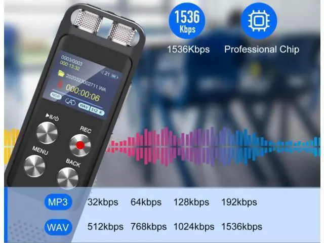 Alt view image 2 of 3 - Portable voice recorder - professional small-sized mini model - suitable for students' classes, high-definition noise reduction - ideal for business meetings
