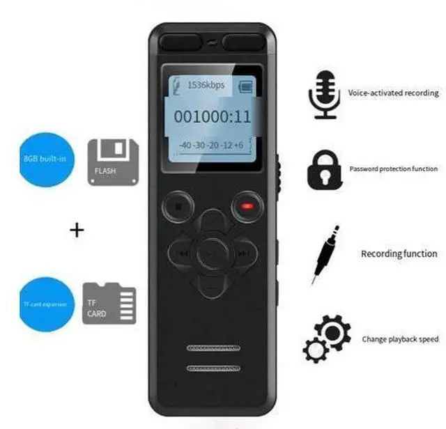 Alt view image 3 of 4 - High-definition noise-reduction recording pen - small and portable. Suitable for students during class, standby time is long, ideal for meetings and business use, long battery life.