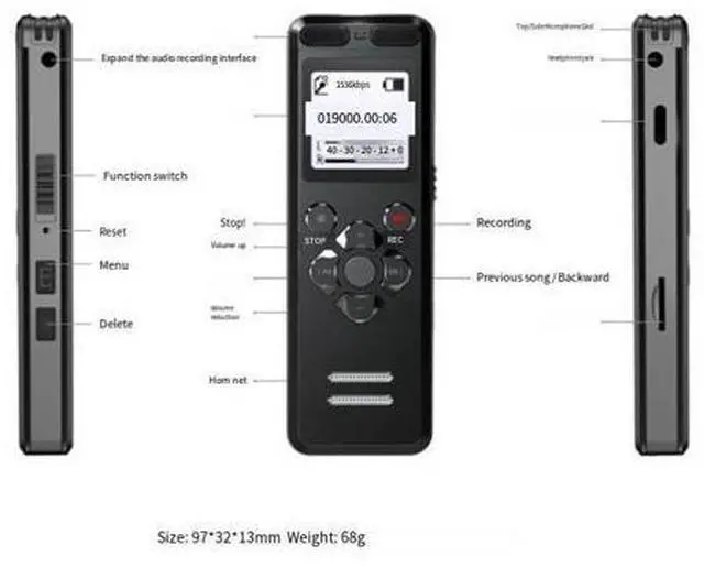 Alt view image 4 of 4 - High-definition noise-reduction recording pen - small and portable. Suitable for students during class, standby time is long, ideal for meetings and business use, long battery life.