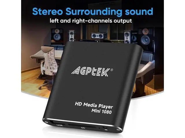 Alt view image 3 of 7 - HDMI Media Player, Black Mini 1080p Full-HD Ultra HDMI Digital Media Player for -MKV/RM- HDD USB Drives and SD Cards