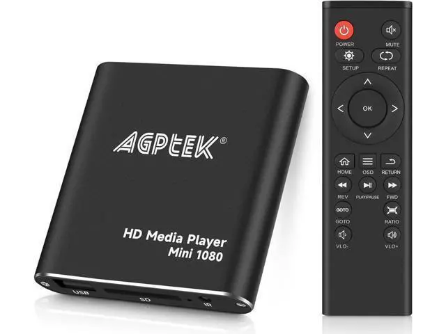 Alt view image 7 of 7 - HDMI Media Player, Black Mini 1080p Full-HD Ultra HDMI Digital Media Player for -MKV/RM- HDD USB Drives and SD Cards