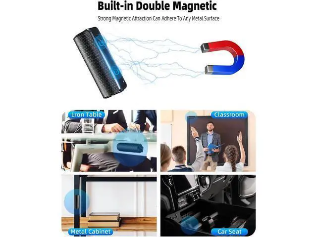 Alt view image 7 of 7 - 128G Magnetic Voice Recorder with AI Intelligent Triple Noise Cancellation, 35 Days Continuous Recording Device, Voice Activated Voice Recorder, Digital Voice Recorder for Meetings/Interviews/Classes