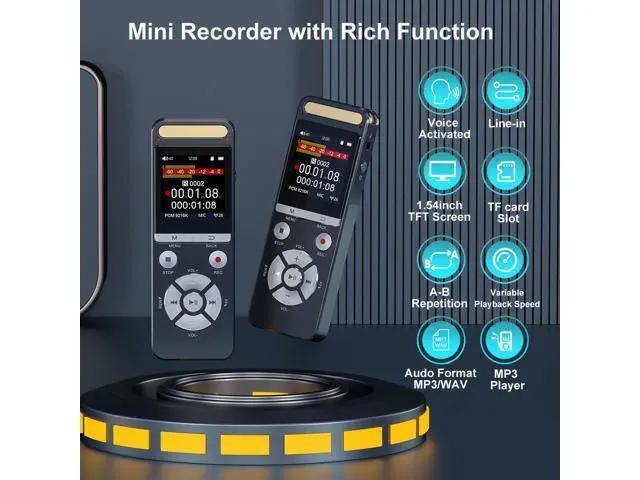 Alt view image 4 of 5 - AI Voice Recorder with Noise Reduction and Color Screen, Compact and Portable, Long Standby Time, Professional AI Recorder, AI Voice Recorder