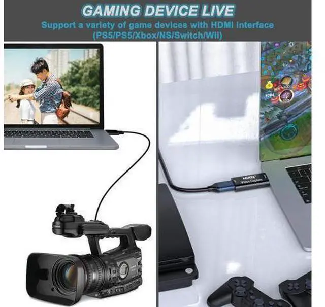 Alt view image 4 of 6 - 4K HDMI to USB 2.0 Video Capture Card 1080P Cam Link Card Game Capture Card Adapter Screen Record Capture Device for Streaming Gaming Video Conference Teaching Live Broadcasting