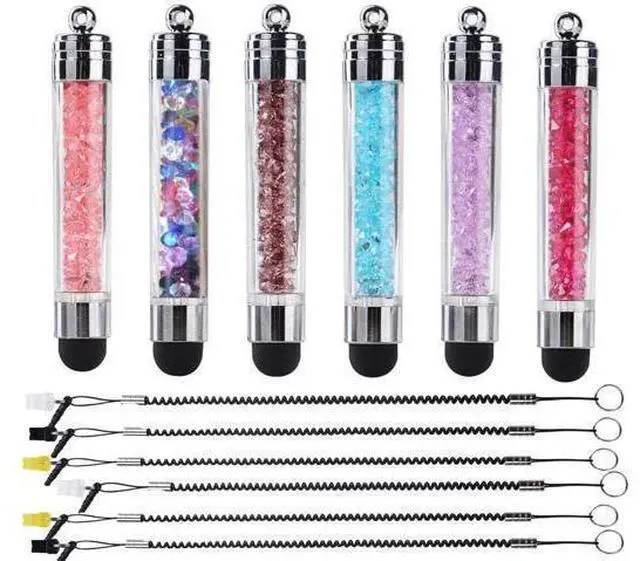 Main image of 6 Pack Colors Crystal Capacitive Mini Stylus Universal Touch Screen Pen for iPhone7 5s 6s Galaxy s5 s4 Smartphones iPad iPods S10 S10+ S10e S9 S9P Note9 XR XS MAX iPhone11 Pro XS XR