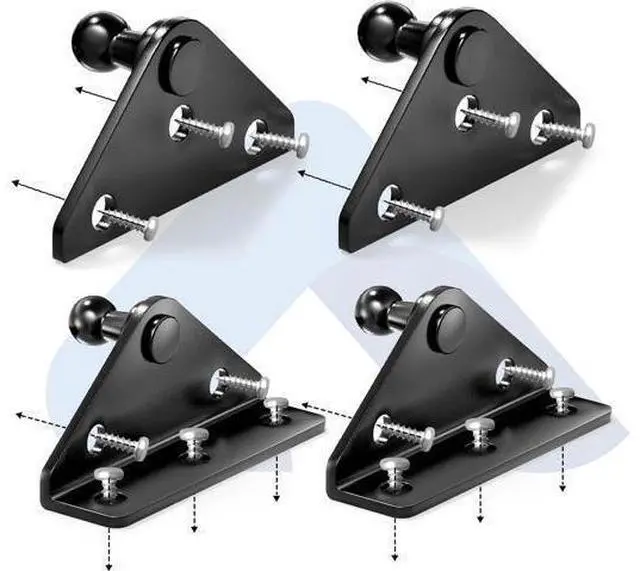 Main image of 10 Gas Strut Mounting Brackets Ball Stud Mount Bracket for Universal Lift Supports Shocks Spring Kits Hardware 4PCS with 16 Screws (Only Fits 10mm Ball Head)