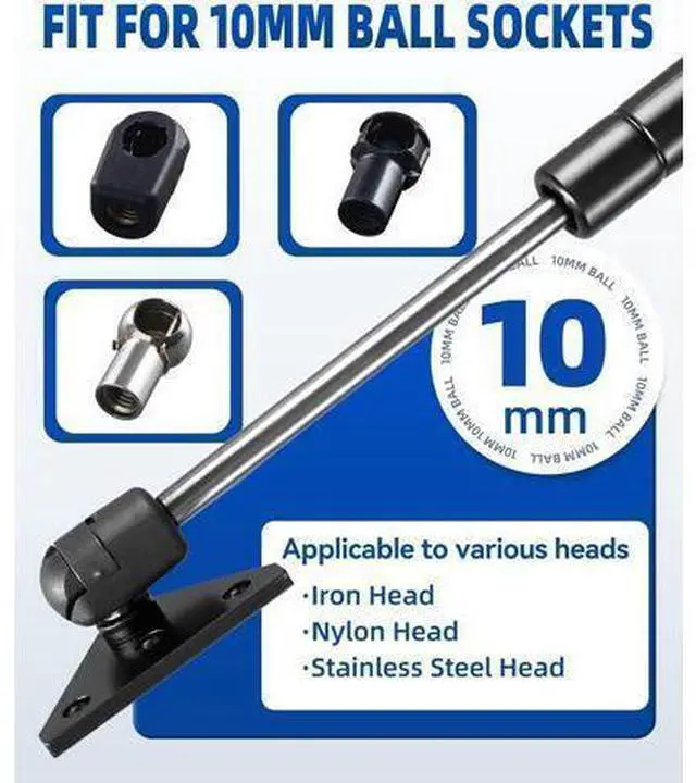 Alt view image 5 of 7 - 10 Gas Strut Mounting Brackets Ball Stud Mount Bracket for Universal Lift Supports Shocks Spring Kits Hardware 4PCS with 16 Screws (Only Fits 10mm Ball Head)