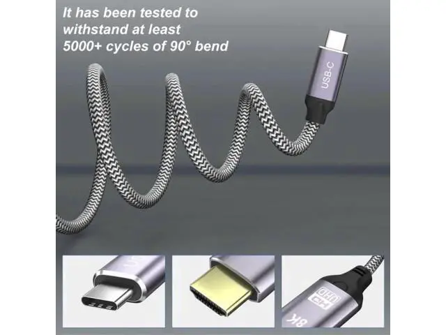 Alt view image 3 of 7 - UC-139-1.8M USB4 USB-C Type-C Source to HDMI 2.0 Display 8K 60HZ UHD 4K HDMI Male Monitor Cable Connector 1.8m