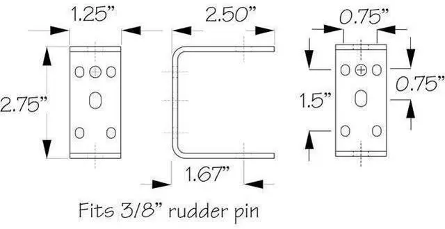 Alt view image 2 of 2 - Trucourse Rudder Mounting Gudgeon (Multi Mount Bracket)