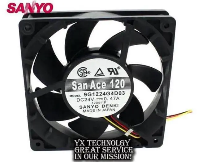 Main image of 9G1224G4D03 24V 0.47A 12cm 120mm 12025 3 line converter cooling fan for SANYO 120*120*25mm