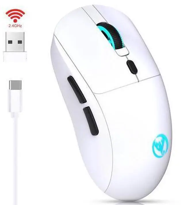 Main image of HXSJ T20 wireless 2.4G mouse comes with a 650mAh rechargeable battery and a 3600 dpi resolution. white