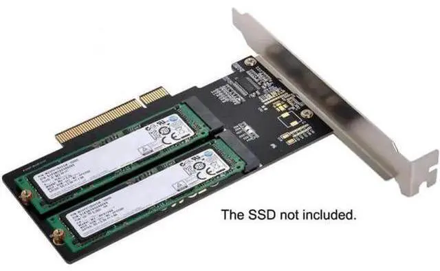 Alt view image 4 of 7 - SA-012 Dual 2X NVME M.2 AHCI to PCIE Express 3.0 Gen3 X8 X16 Raid Card VROC Raid0 Hyper Adapter