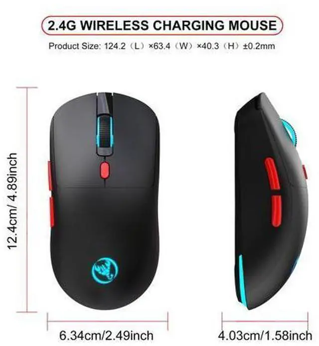 Alt view image 6 of 7 - HXSJ T20 wireless 2.4G mouse comes with a 650mAh rechargeable battery and a 3600 dpi resolution. white