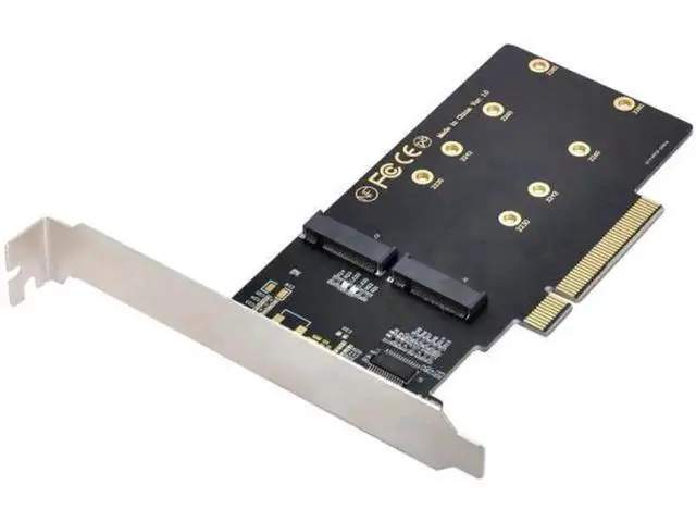 Alt view image 4 of 7 - Dual 2X NVME M.2 AHCI to PCIE Express 3.0 Gen3 X8 X16 Raid Card VROC Raid0 Hyper Adapter