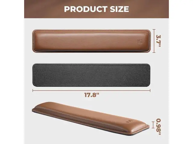 Alt view image 5 of 6 - Ergonomic Keyboard Wrist Rest - PU Leather Cushioned Support for Typing & Gaming Comfortable Contoured Design for Wrist Pain Relief Tan