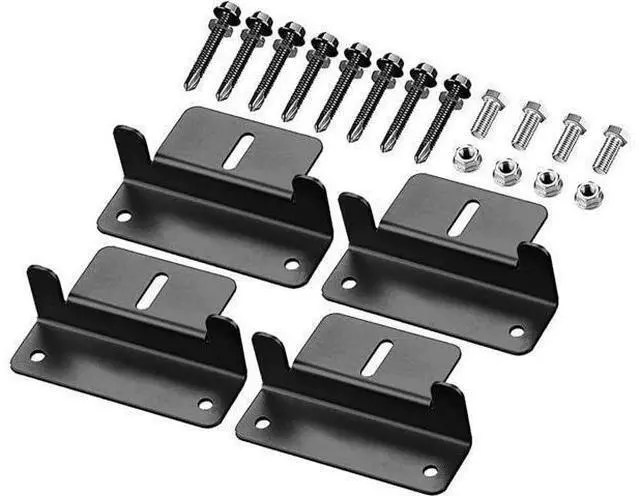 Main image of Black Solar Panel Z Bracket Mount - Lightweight Anodized Aluminum Mounting Brackets for RVs Trailers Vans Campers Boats Walls Roof - Set of 4
