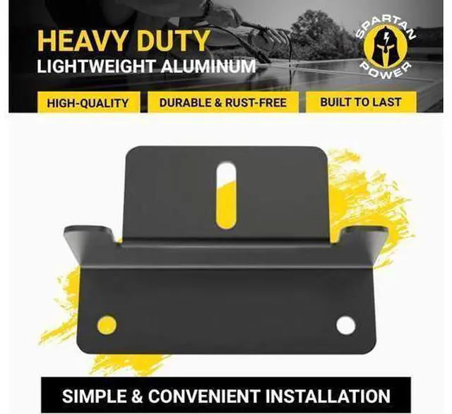 Alt view image 3 of 6 - Black Solar Panel Z Bracket Mount - Lightweight Anodized Aluminum Mounting Brackets for RVs Trailers Vans Campers Boats Walls Roof - Set of 4