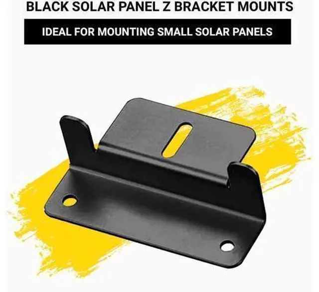 Alt view image 2 of 6 - Black Solar Panel Z Bracket Mount - Lightweight Anodized Aluminum Mounting Brackets for RVs Trailers Vans Campers Boats Walls Roof - Set of 4