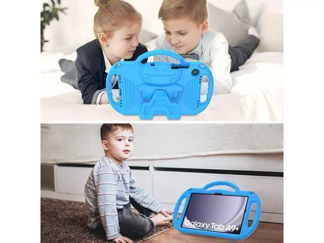 Alt view image 6 of 7 - Kids Case for Tab A11+ Plus/A9+ Plus 11 Inch Case with Strap Shockproof Lightweight Handle Stand 2025/2023 Model with Lanyard Blue
