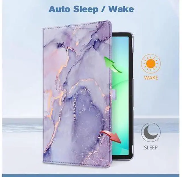Alt view image 5 of 7 - Fintie Rotating Case for Tab A11+ Plus 11 Inch 2025/ A9+ Plus 2023 360 Degree Swiveling Stand Protective Cover with Auto Sleep/Wake Lilac Marble
