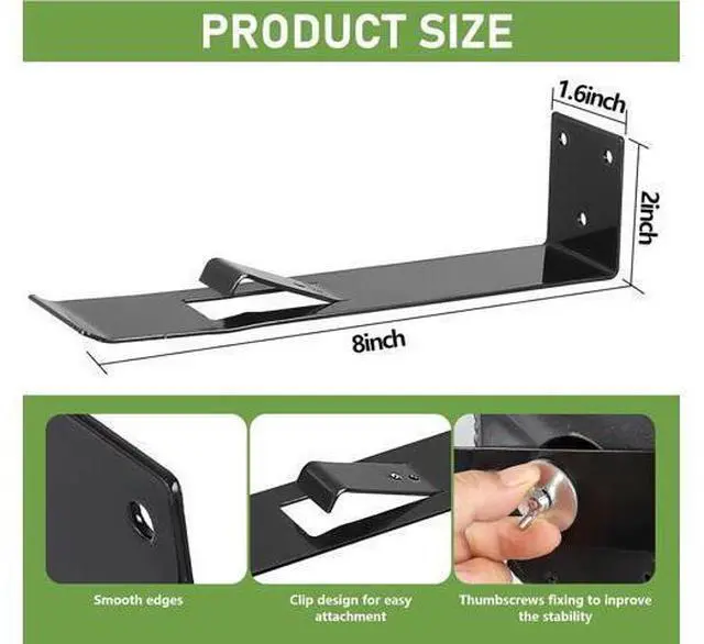 Alt view image 2 of 7 - 4 Pack Owl Mounting Bracket Metal Bracket with Secure Clip Heavy Duty Owl Attachment Post Mount for Plastic Garden Owls