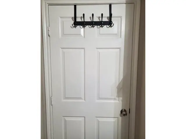 Alt view image 6 of 6 - Over The Door Hooks Coat Rack for Hanging Clothes Hat Towel (Heavy Duty Black 1pcs)