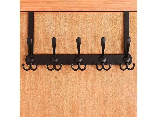 Alt view image 5 of 6 - Over The Door Hooks Coat Rack for Hanging Clothes Hat Towel (Heavy Duty Black 1pcs)