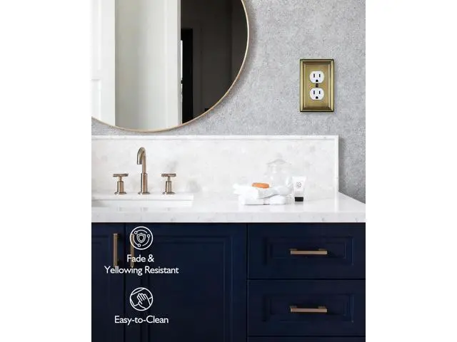Alt view image 4 of 7 - Decorative Metal Wall Plates Switch Plates Outlet Covers (Antique Brass/1 Duplex 4 Pack)