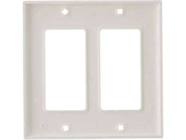 Alt view image 3 of 3 - 80409-NW 2-Gang Decora/GFCI Device Decora Wallplate Standard Size White (Pack of 2)