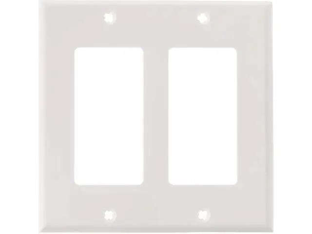 Alt view image 2 of 3 - 80409-NW 2-Gang Decora/GFCI Device Decora Wallplate Standard Size White (Pack of 2)