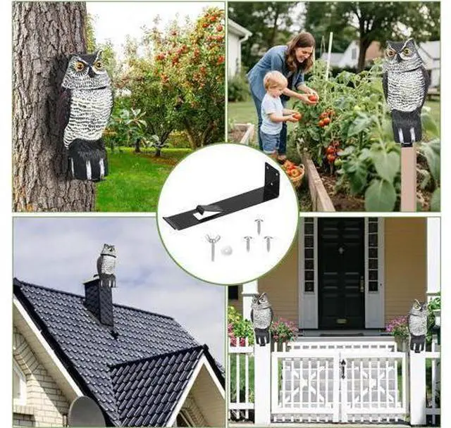 Alt view image 7 of 7 - 4 Pack Owl Mounting Bracket Metal Bracket with Secure Clip Heavy Duty Owl Attachment Post Mount for Plastic Garden Owls