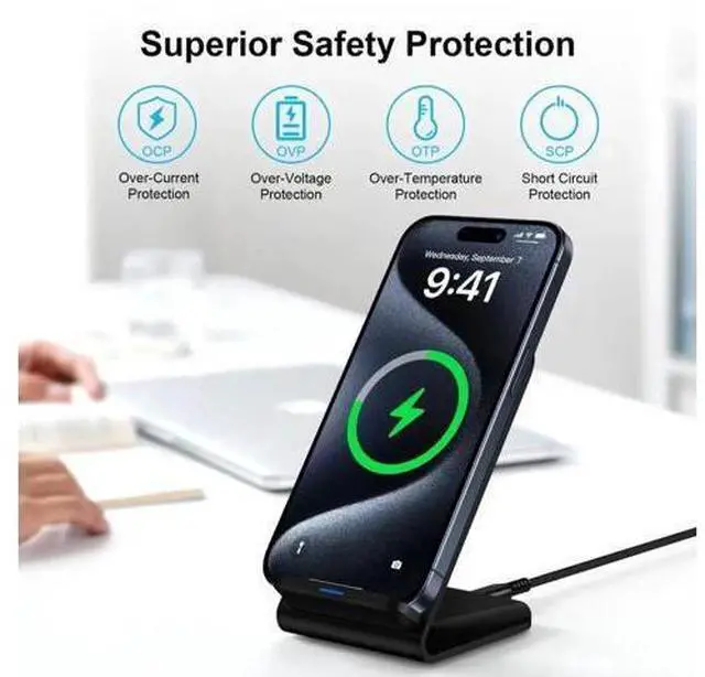 Alt view image 3 of 4 - 15W Vertical Stand Wireless Charger Desktop Phone Stand With Wireless Charging Capable Battery Live broadcast stand
