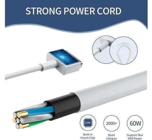 Alt view image 3 of 7 - 60w Laptop Charger Compatible with T-tip Mac Book pro Retina 13 inch and and Mac Book Air (Later 2012) Power Adapter