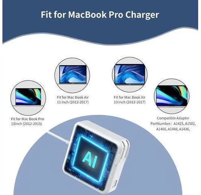 Alt view image 7 of 7 - 60w Laptop Charger Compatible with T-tip Mac Book pro Retina 13 inch and and Mac Book Air (Later 2012) Power Adapter
