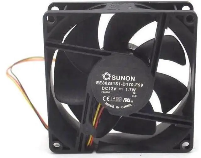 Main image of Cooling fan EE80251S1-D170-F99 DC 12V 1.7W 3-pin 3-pin connector 80mm 80x80x25mm Server Square fan