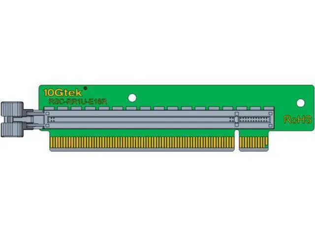Alt view image 7 of 7 - REDLUX PCI-Express 16x Riser Card 90-Degree L-Angle Riser Adapter Card for 1U, Compatible with Super-micro Riser Card RSC-R1UTP-E16R