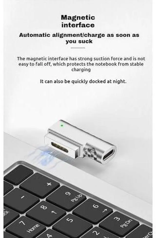 Alt view image 5 of 7 - 100W PD Quick Charge USB C to Magnetic 2 Adapter Connector Tip