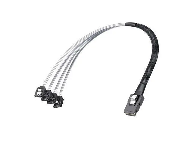 Alt view image 6 of 7 - MiniSAS SFF-8087 Fan-Out Cable Breakout to 4xSATA, 6Gbps High-Speed Cable for RAID Controllers, Servers & Storage Enclosures, with Latch, 0.75~0.8m(2.46~2.62ft)