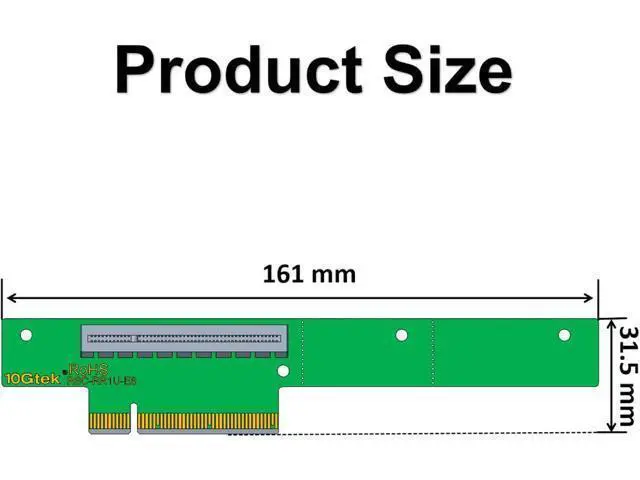 Alt view image 5 of 5 - PCI-Express 8X Riser Card 270-Degree R-Angle Riser Adapter Card for 1U, Compatible with Super-micro RSC-RR1U-E8