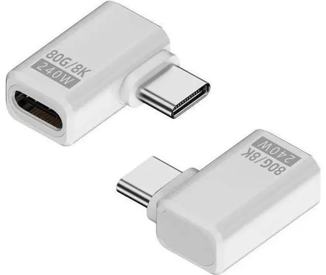 Main image of USB C Right Angle Adapter PD 240W for Thunderbolt 4/3 Female Extender