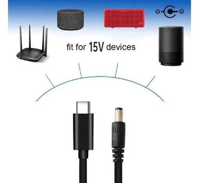 Alt view image 5 of 7 - USB C to DC 5.5mm x 2.1mm Power Cord, USB Type C Input to DC 15V Out Charging Cable, Work with PD Charger and PD Power Bank.Output DC 15V 3A Max. Portable for Outdoor Test, Studio, office